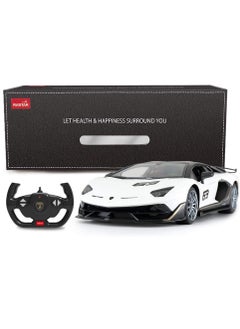 RASTAR Remote Control Cars 1/14 Scale Officially Licensed RC Series Lamborghini Aventador SVJ, Electric Sport Racing Hobby Toy Car Model Vehicle for Boys and Girls Teens and Adults Gift - White  - Image 1