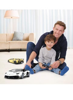 RASTAR Remote Control Cars 1/14 Scale Officially Licensed RC Series Lamborghini Aventador SVJ, Electric Sport Racing Hobby Toy Car Model Vehicle for Boys and Girls Teens and Adults Gift - White  - Image 2