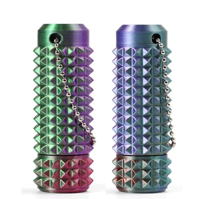 Spiky Fidget Toy for Adults, Pain Stim Keychain Fidget for Anxiety Relief, Focus & Skin Picking Support, Discreet Spiky Roller Fidget Toy for Office, Travel, Stress Relief & Everyday Carry (Dark)