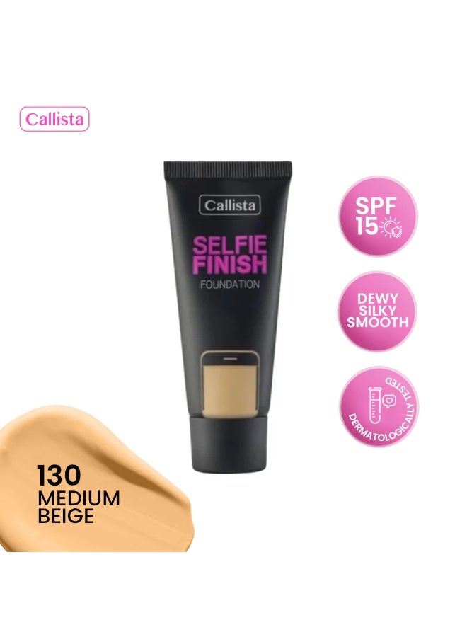 كاليستا كريم أساس سائل 130 بلمسة توهج ناعمة وحماية SPF 15 وترطيب وتغطية متوسطة - Image 2