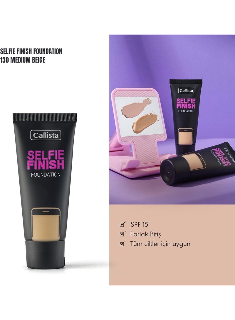 كاليستا كريم أساس سائل 130 بلمسة توهج ناعمة وحماية SPF 15 وترطيب وتغطية متوسطة - Image 4