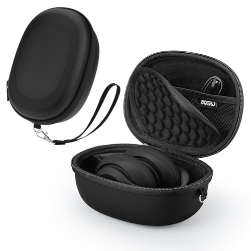 SQERO Case for Beats Studio Pro/Solo 4/Solo 3/Studio3 On-Ear Headphones, Portable Travel Hard Shell Storage Bag (Black) - Image 1