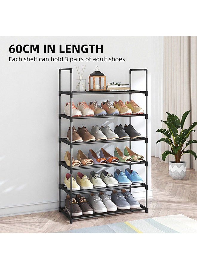 Shoe Rack 4 Tier / 6 Tier Shoe Organizer with 4 Shelves / 6 Shelves Metal Shoe Storage Stackable for Living Room Hallway Entrance Black - Image 5