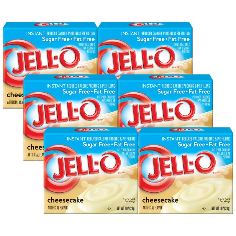 Jell-O Instant Cheesecake Sugar-Free Fat Free Pudding & Pie Filling (1 oz Boxes, Pack of 6) - Image 5