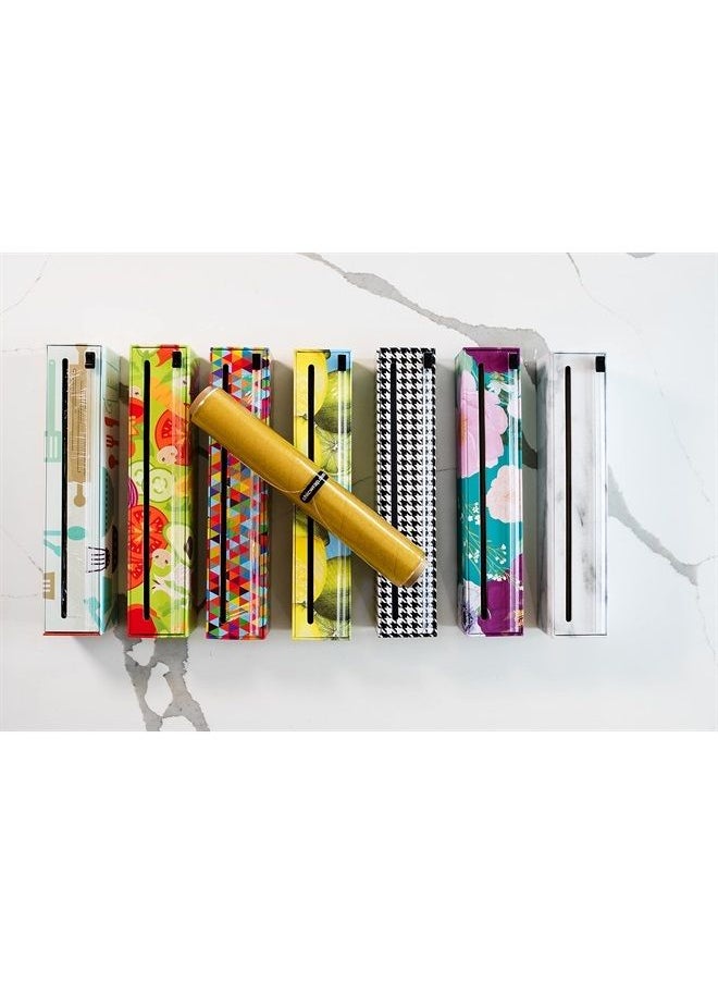 ChicWrap Chicwrap Cook's Tools Refillable Plastic Wrap Dispenser - Includes 12" x 250' Roll Professional Grade Disposable Plastic Wrap - Reusable Dispenser w/Slide Cutter - Ideal Dispenser & Saves Money 