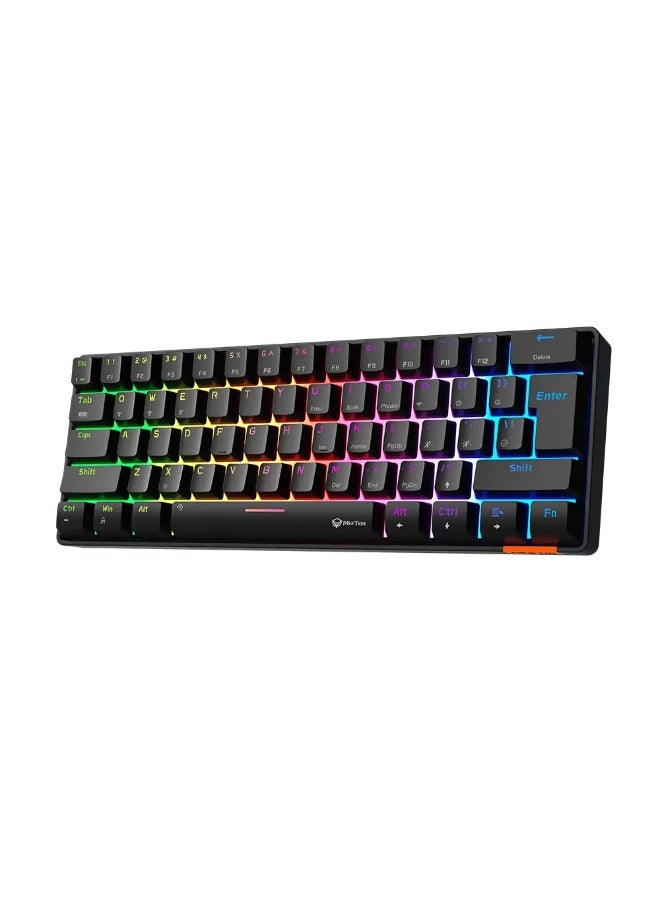 Meetion Dual Mode Wired & Bluetooth 60% Mechanical Gaming Keyboard, Black – Model MT-MK005BT-A-UAR - Image 1