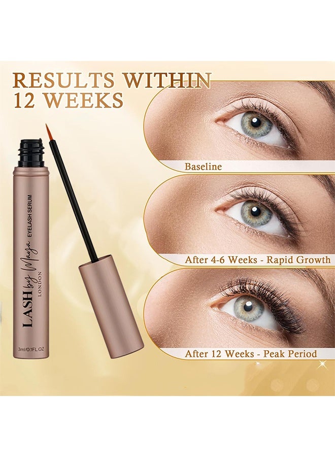 LASH BY MAYA Eyelash Serum 3ml, Lash Growth Serum for Fuller, Thicker & Stronger Lashes and Eyebrows, Irritation-Free Formula, Lash Boost for Longer Lashes - Image 5