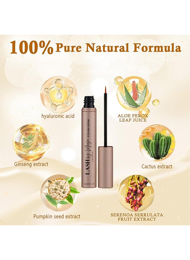 LASH BY MAYA Eyelash Serum 3ml, Lash Growth Serum for Fuller, Thicker & Stronger Lashes and Eyebrows, Irritation-Free Formula, Lash Boost for Longer Lashes - Image 4