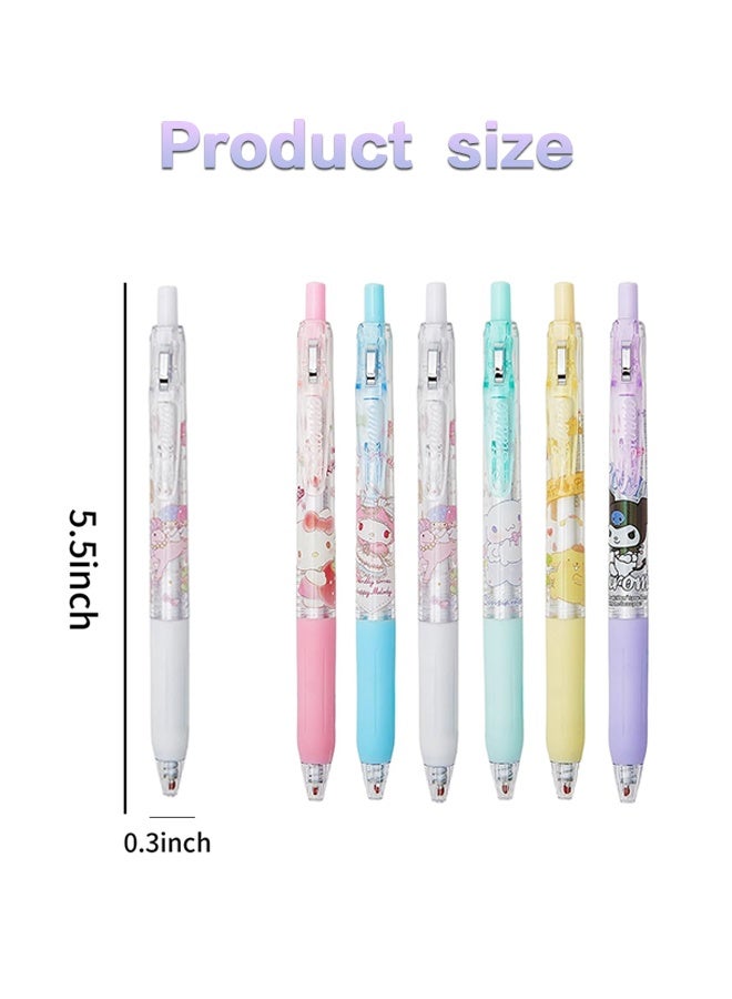 Sanrio Cute Office Supplies - Including 6 Pcs Cartoon Gel Pens - Anime Cartoon Gifts Set for Girls - Image 3