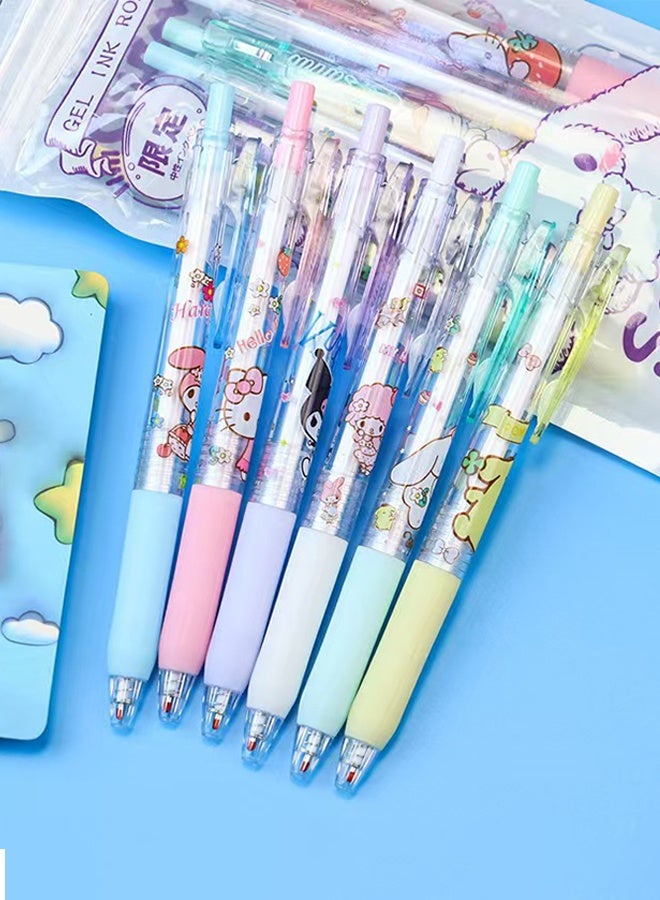 Sanrio Cute Office Supplies - Including 6 Pcs Cartoon Gel Pens - Anime Cartoon Gifts Set for Girls - Image 5