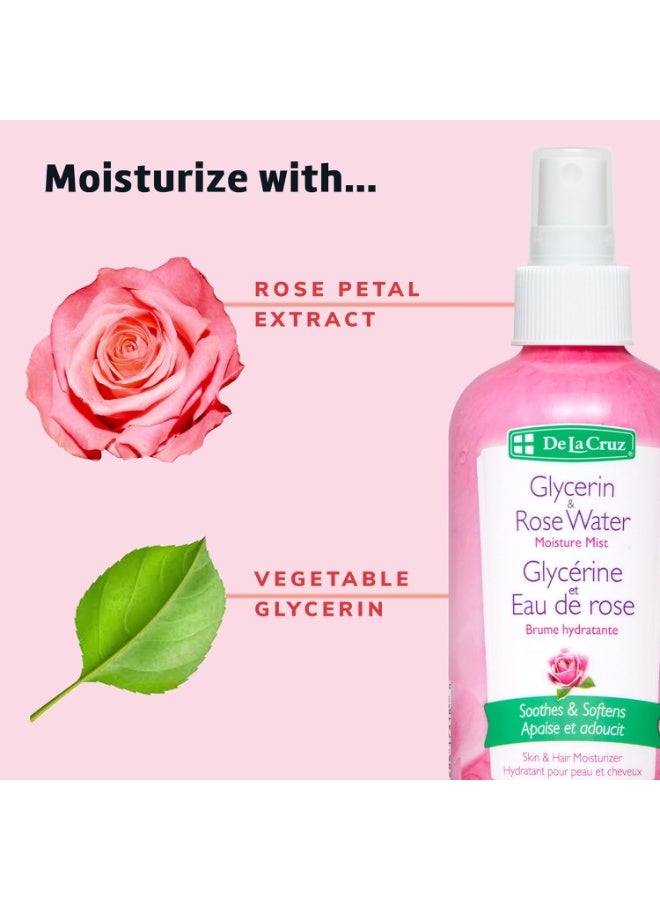 دي لا كروز، جلسرين وماء الورد، رذاذ مرطب، 8 أونصة سائلة (236 مل) - Image 2