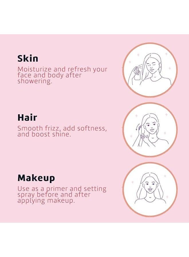 دي لا كروز، جلسرين وماء الورد، رذاذ مرطب، 8 أونصة سائلة (236 مل) - Image 4