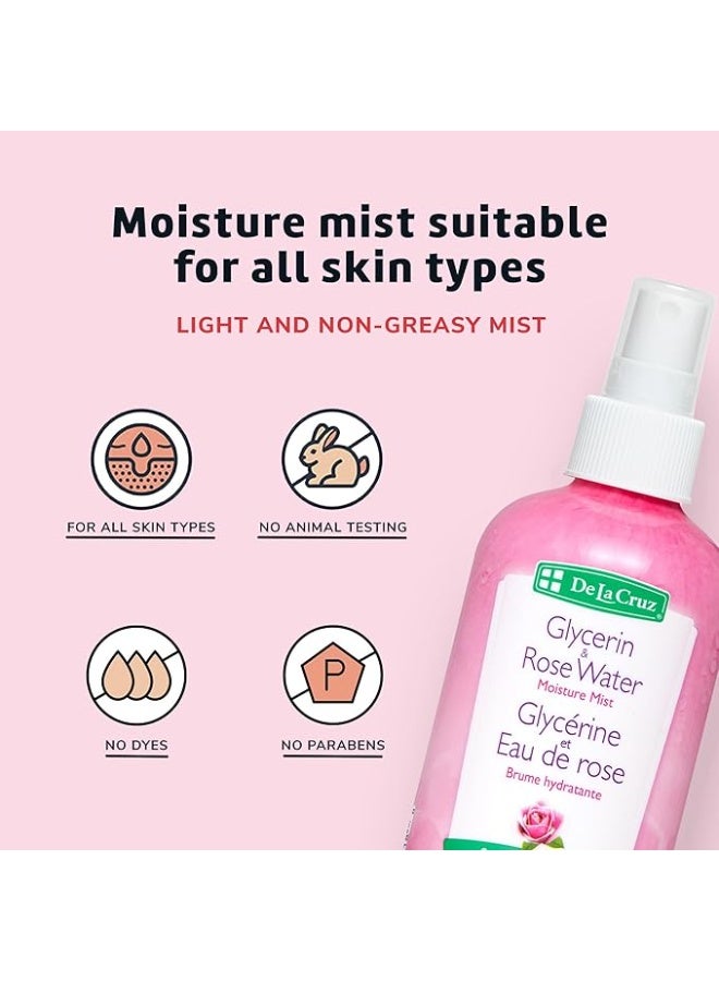 دي لا كروز، جلسرين وماء الورد، رذاذ مرطب، 8 أونصة سائلة (236 مل) - Image 5