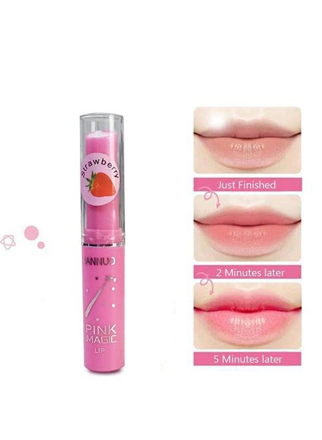 Calitate24 Pink Magic Lip Balm for Dry & Chapped Lips Glossy Strawberry Flavor Lipbalm 9.0g - Pack of 2 - Image 3