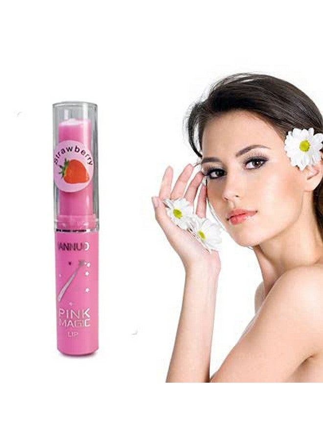 Calitate24 Pink Magic Lip Balm for Dry & Chapped Lips Glossy Strawberry Flavor Lipbalm 9.0g - Pack of 2 - Image 2