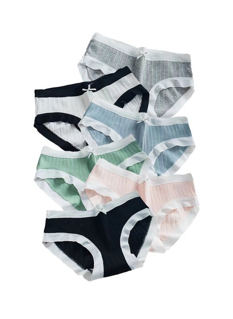 Zeemey 6-Piece Cotton Bikini Breathable Panties Low Waist Fashionable Ladies