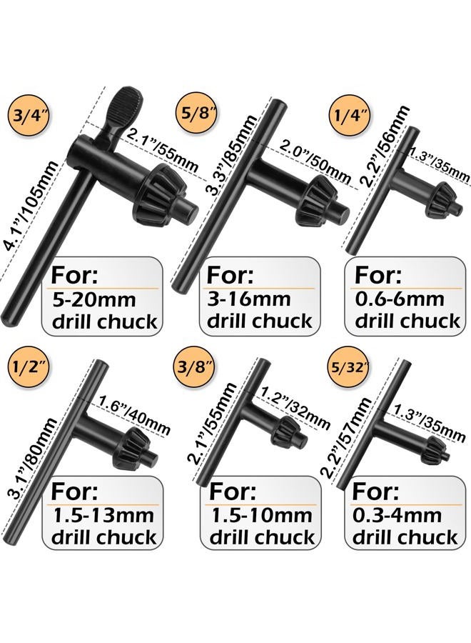 Famgee Replacement Drill Chuck Key Wrench Electric Drill Clamping Tool Heavy Duty Solid Carbon Steel Thumb Handle Chuck Key (Chuck Diameter: 3/4" / 5/8" / 1/2" / 3/8" / 1/4" / 5/32") - 6 Sizes - Image 4