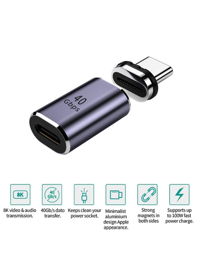 fantasize Type-C Magnetic Adapter, 2 Straight Adapters, and 2 Extra Plugs, Support Thunderbolt 4/ Usb4.0/ Pd 100w Fast Charging, Compatible with Macbook Huawei and More USB C Devices - Image 5