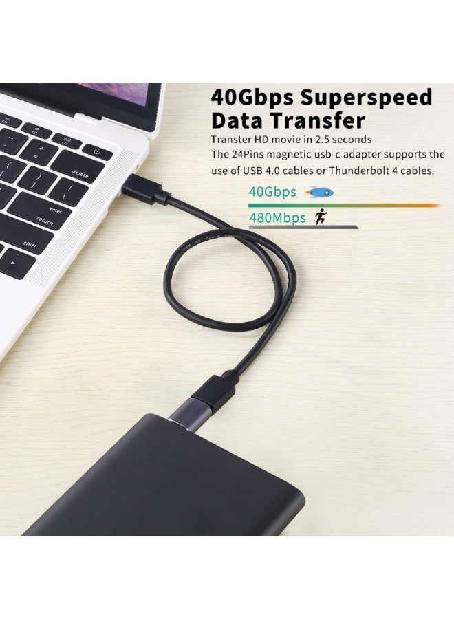 fantasize Type-C Magnetic Adapter, 2 Straight Adapters, and 2 Extra Plugs, Support Thunderbolt 4/ Usb4.0/ Pd 100w Fast Charging, Compatible with Macbook Huawei and More USB C Devices - Image 2