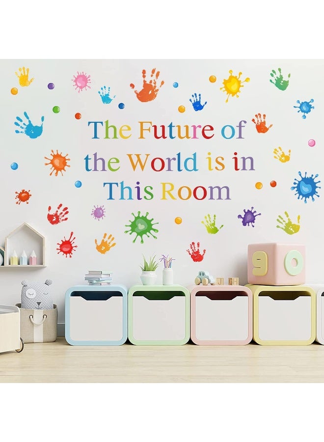 Sinekong Colorful Inspirational Quotes Wall Decals Vinyl Paint Splatter Handprint Wall Stickers Motivational Sticker Positive Saying Wall Decals for Classroom School Kids Bedroom Playroom Nursery Wall Decor - Image 4