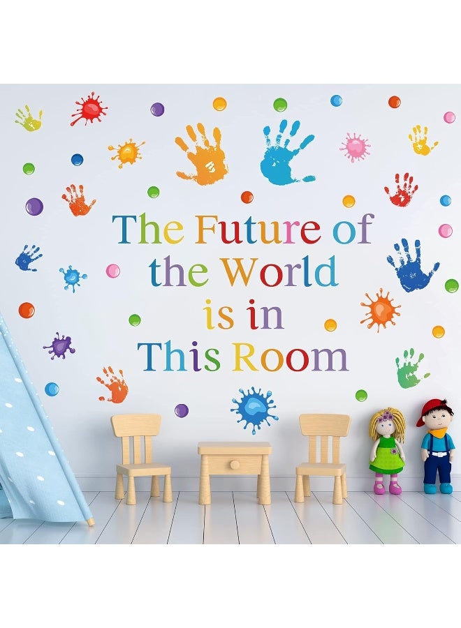 Sinekong Colorful Inspirational Quotes Wall Decals Vinyl Paint Splatter Handprint Wall Stickers Motivational Sticker Positive Saying Wall Decals for Classroom School Kids Bedroom Playroom Nursery Wall Decor - Image 1