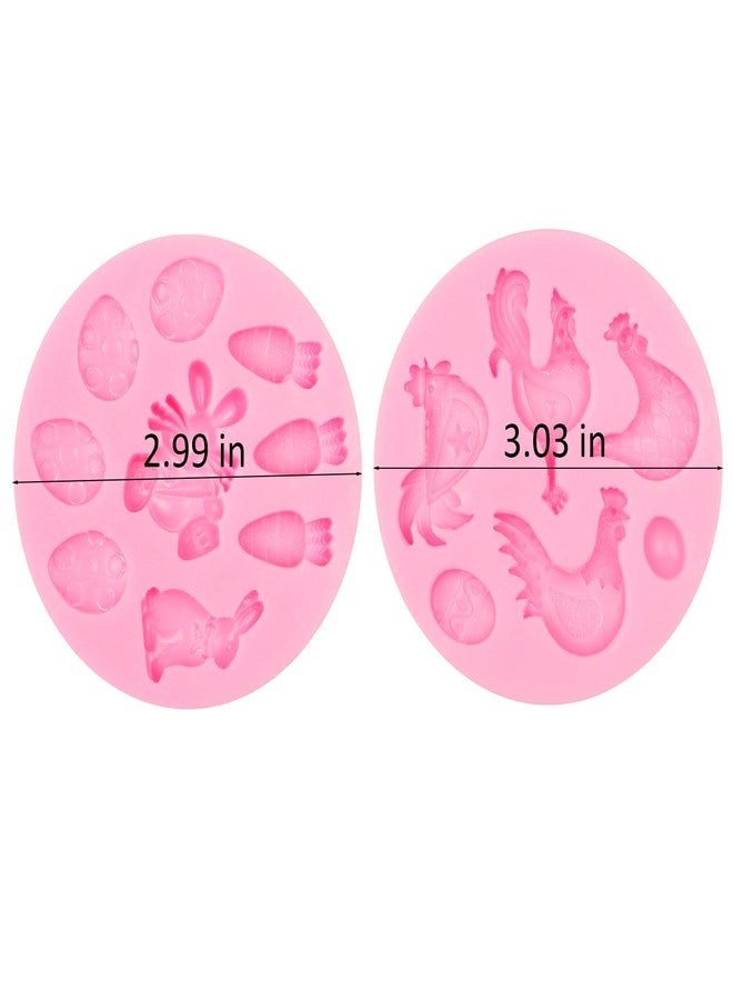 Xcake Lcook Rooster Hen Silicone Chocolate Molds, Rabbit Carrot Easter Bunny Colorful Egg Fondant Baking Molds for Cake Decoration Cupcake Topper Candy Sugar Craft Gum Paste Clay Resin - Image 2