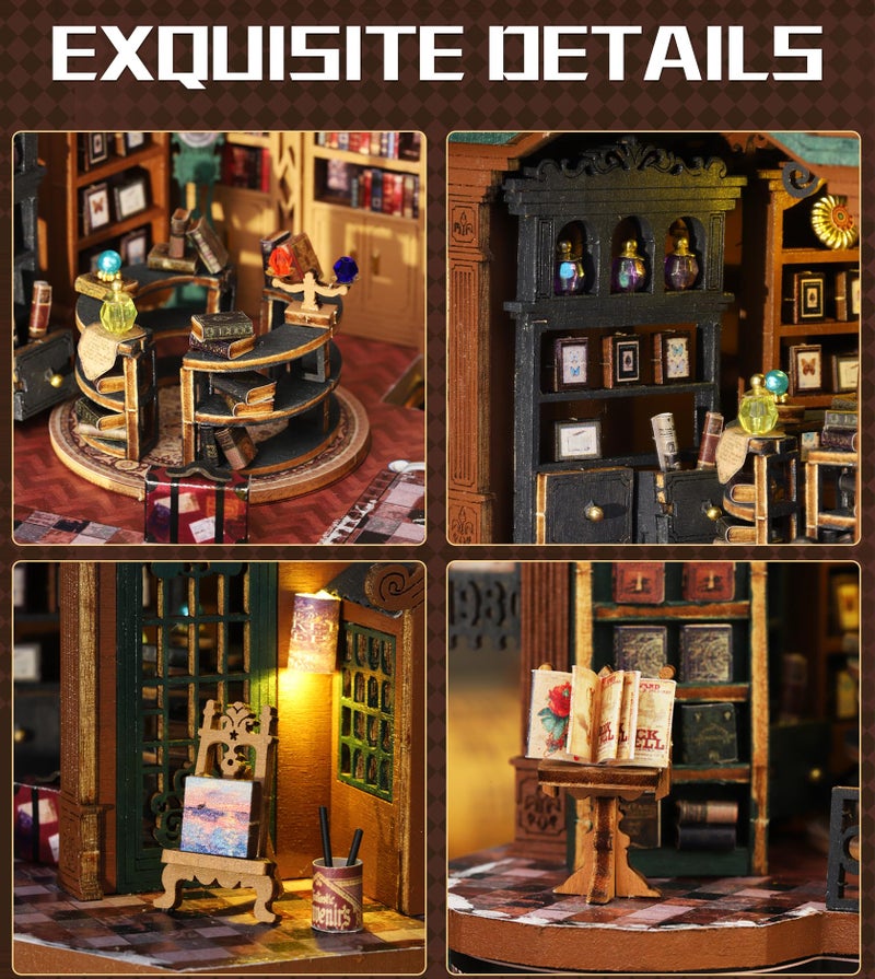 Spilay DIY Miniature House Kit, DIY Dollhouse Kit with Music Box, Forest Adventures 3D Wooden Puzzle Book Nook Kit for Adult, Bookshelf Decor&Gift for Birthday Halloween Christmas - Image 3