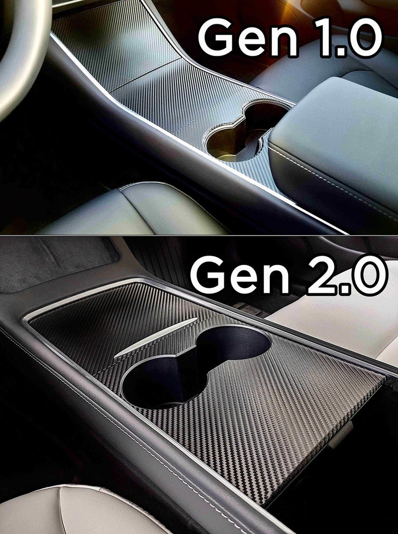 EV WRAPS Tesla Model 3 / Model Y Center Console Wrap - Carbon Fiber (Gen 2.0) - Image 1