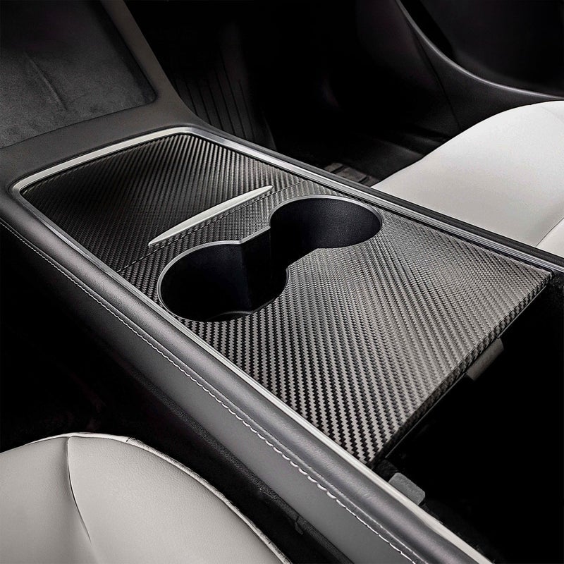 EV WRAPS Tesla Model 3 / Model Y Center Console Wrap - Carbon Fiber (Gen 2.0) - Image 3