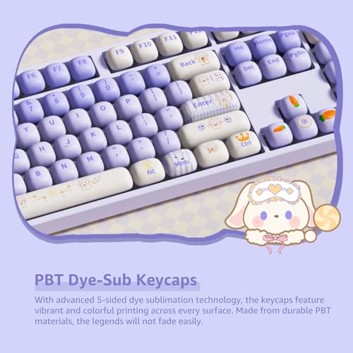 Akko PBT Keycap Set, Magic Lop Bunny Keycap Set MOG Profile 146-Key Keycaps for Mechanical Keyboards - Image 2
