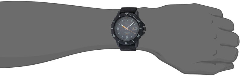 Timex Men's Expedition Gallatin Solar 45mm Watch – Black Dial Black Resin Case Black Double-Layered Fabric Strap - Image 2
