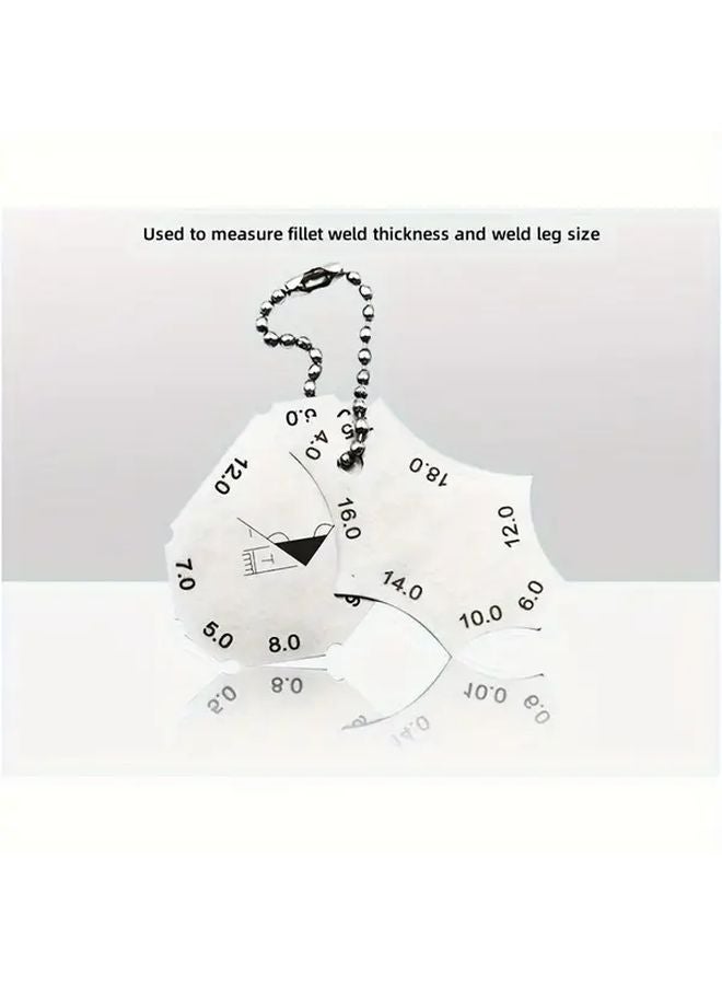 2pcs White Stainless Steel Weld Measurement Kit Angle Thickness Gauges Welding Inspection - Image 5