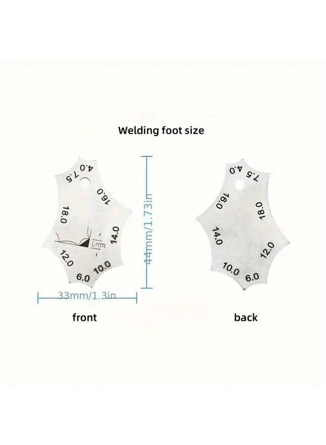 2pcs White Stainless Steel Weld Measurement Kit Angle Thickness Gauges Welding Inspection - Image 3
