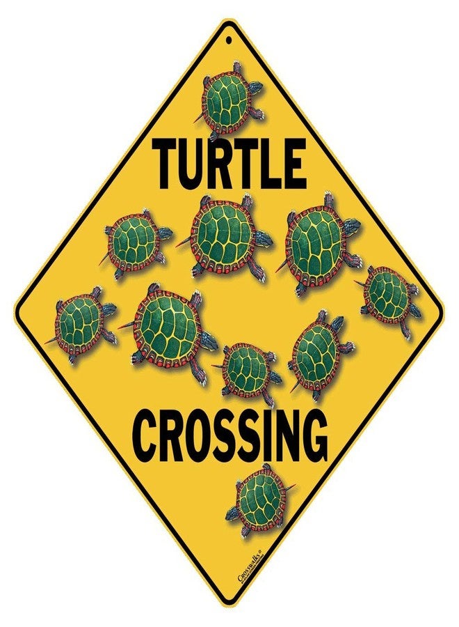 CROSSWALKS Turtle Crossing 12" X 12" Aluminum Sign (X07) - Image 1