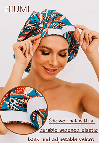 HiUmi غطاء دش HIUMI للشعر الطويل للنساء، غطاء دش نسائي لطيف قابل لإعادة الاستخدام كبير الحجم مقاوم للماء (أخضر) - Image 2