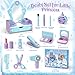 Toyssa Wooden Kids Vanity Set for Girls Pretend Makeup Play Vanity for Toddlers 35 Beauty Salon Play Set Toys with Big Mirror Princess Birthday for Girls Ages 3 4 5 6 Years Old - Image 4