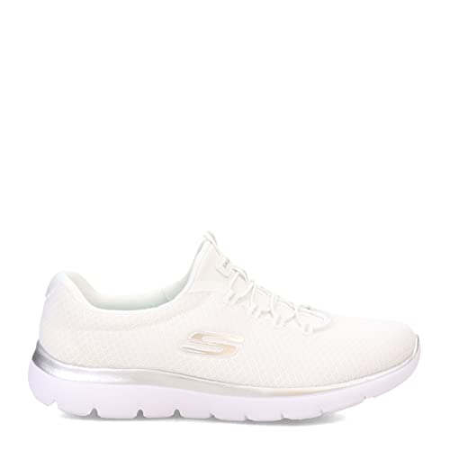 Skechers womens Summits Sneaker, White/Silver, 8 Wide US - Image 5