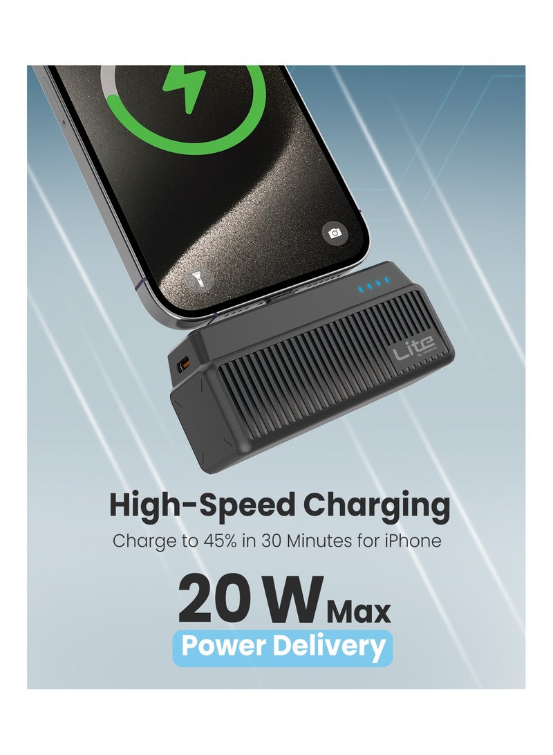 Moxedo Lite Mini-Pocket Power Bank 20W Fast Charging Power Delivery with USB-C Connector and Foldable Phone Stand Compatible for iPhone 16/15 /15 Pro Max/Samsung/Android - Image 3