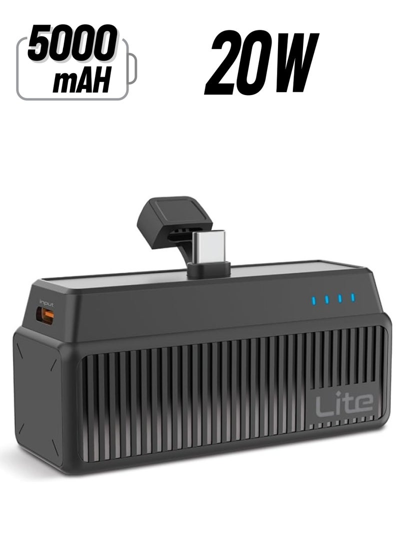 Moxedo Lite Mini-Pocket Power Bank 20W Fast Charging Power Delivery with USB-C Connector and Foldable Phone Stand Compatible for iPhone 16/15 /15 Pro Max/Samsung/Android - Image 1