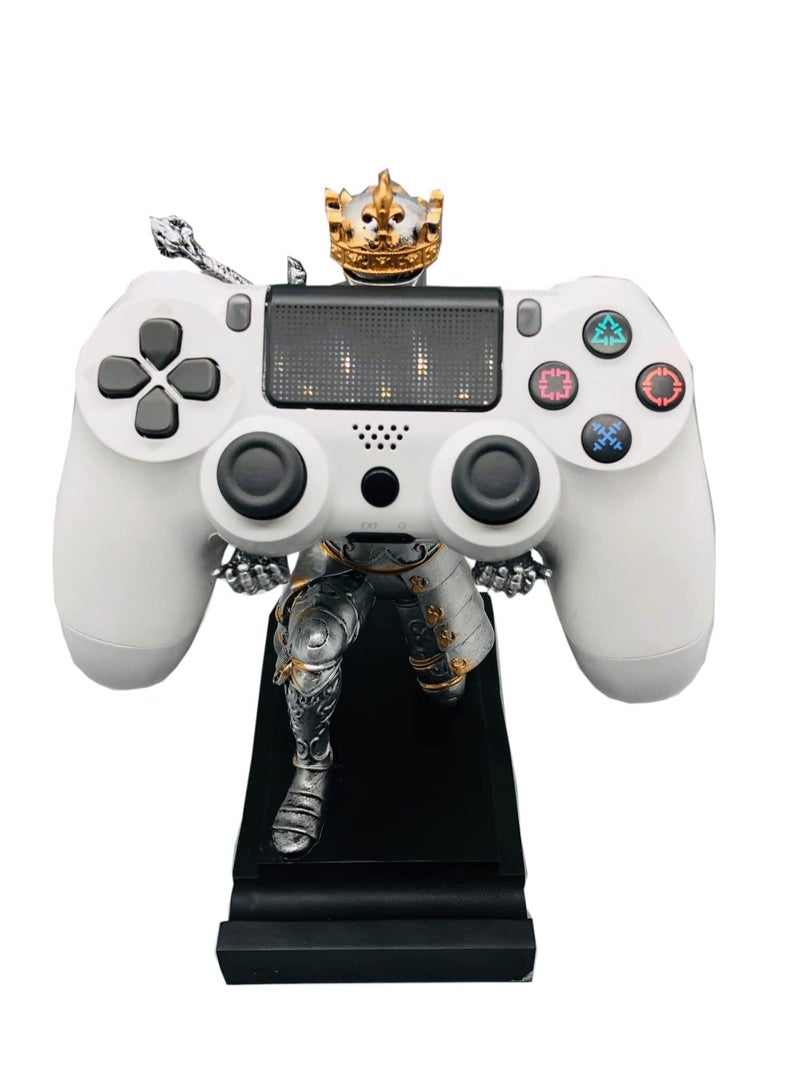SYOSI King's  Pen Holder Guard Magnetic Knight Pen Stand Desk Organizers and Accessories Pencil Holder as Gift with a Metal Sword for Gamepad, Home and Office Supplies Ornament Blue - Image 2