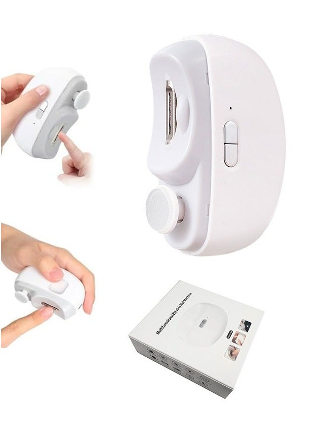 BOUND MOAT Electric Automatic Nail Clipper with Light & 2 Speeds,Fingernail Cutter and File 2 in 1 Design, Nail Scraps Storage,USB Rechargeable Safety Fingernail Trimmer for Baby, Kids, Seniors and Adult - Image 1