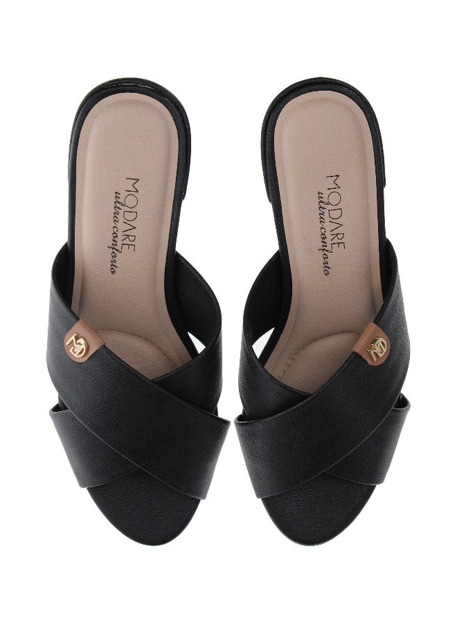 Modare Ladies Mid Heel Sandals Black | Made In Brazil - Image 2