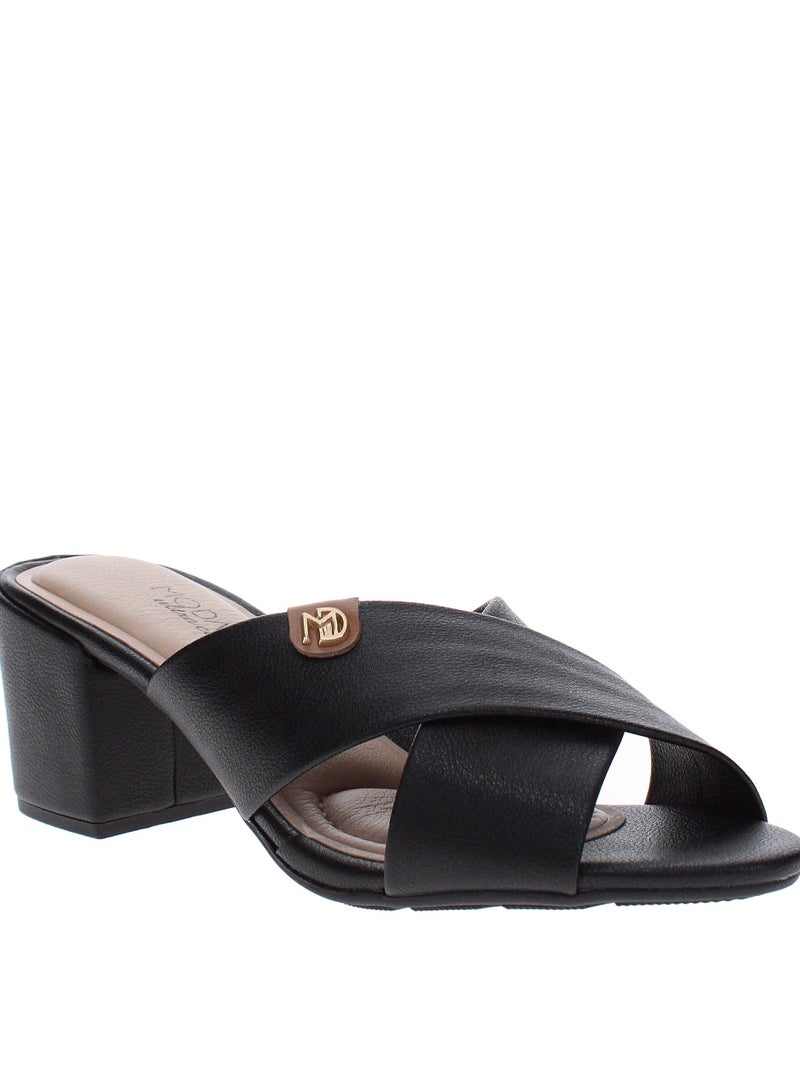 Modare Ladies Mid Heel Sandals Black | Made In Brazil - Image 1