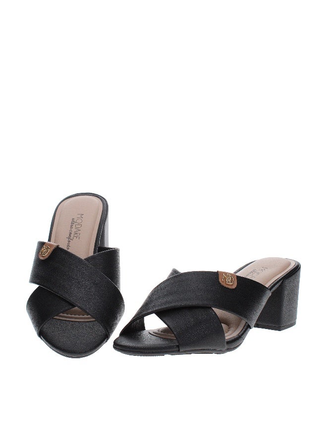 Modare Ladies Mid Heel Sandals Black | Made In Brazil - Image 4