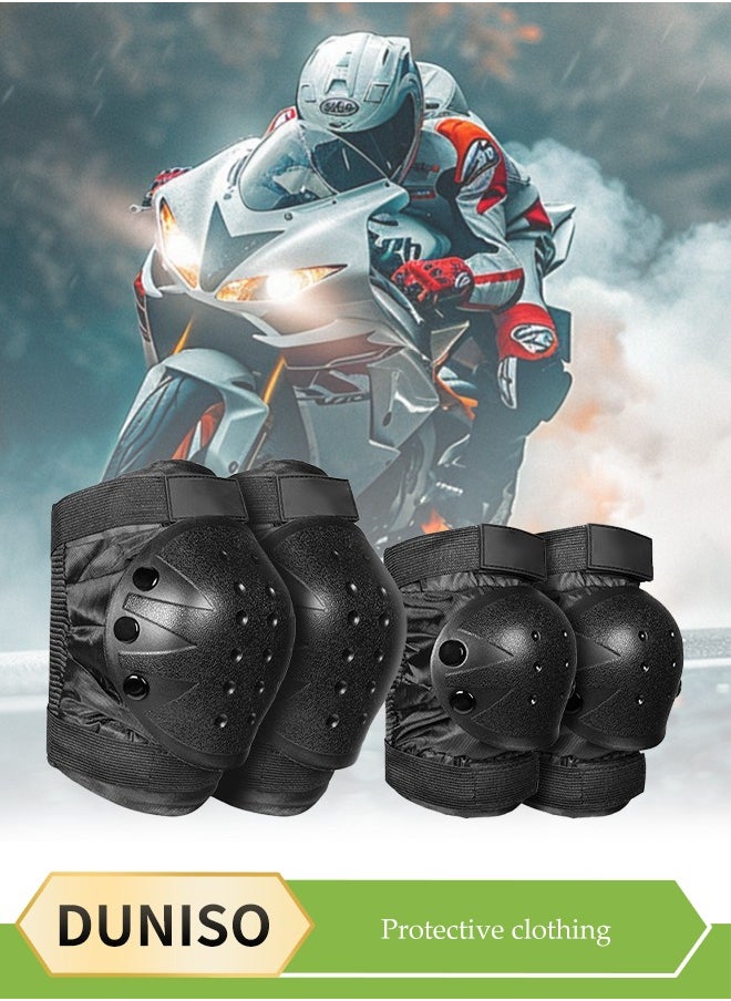 Generic 4Pcs Motorcycle Knee Shin Guards，Motorcycle Protective Gear Kit ,Protective Gear for Adults，Adjustable，for Motorcycle Motocross Racing Mountain Bike  - Image 1