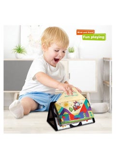 نيبمينينت Baby Mirror Toys,High Contrast Black, White Color Developmental Sensory Perception Toy for Baby,Toys with Crinkle Cloth Book and Teethers, Crawling Activity Mat Floor  - Image 1