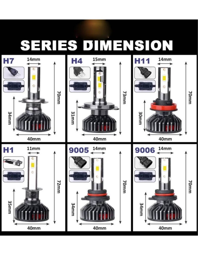 AROAQ - LED Car Headlight Bulb CANBUS 5800ML 55W CSP3570 Light for Vehicle Auto 6000K ( H11 ) - Image 1