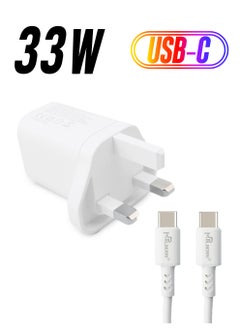 mpBLBERRI 33 Watt USB-A and USB-C PD Fast Charger With Type-C to Type-C Cable mpBLBERRI BLB-T109  - Image 1