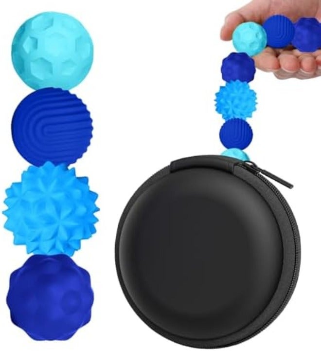 BUSOHA Silicone Fidget Balls - 4 Pack Fidget Toys Adults Sensory Toys Stress Balls for Adults Teens Gifts for Calming,Autism and ADHD  Office
