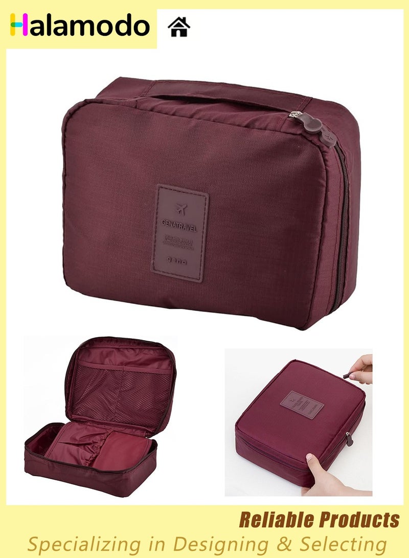 Cosmetic Bag, Makeup Bag, Large Capacity Makeup Organizer, Travel Luggage Cosmetic Bag, Portable Toiletry Bag, Makeup Brush Case, Travel Organizer, with Dividers, for Women and Girls - Image 1